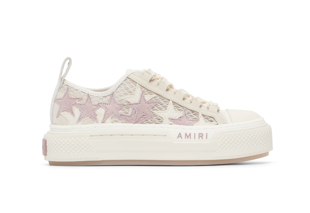 AMIRI Stars Court Low Off-White Mesh Sneakers — Mujer