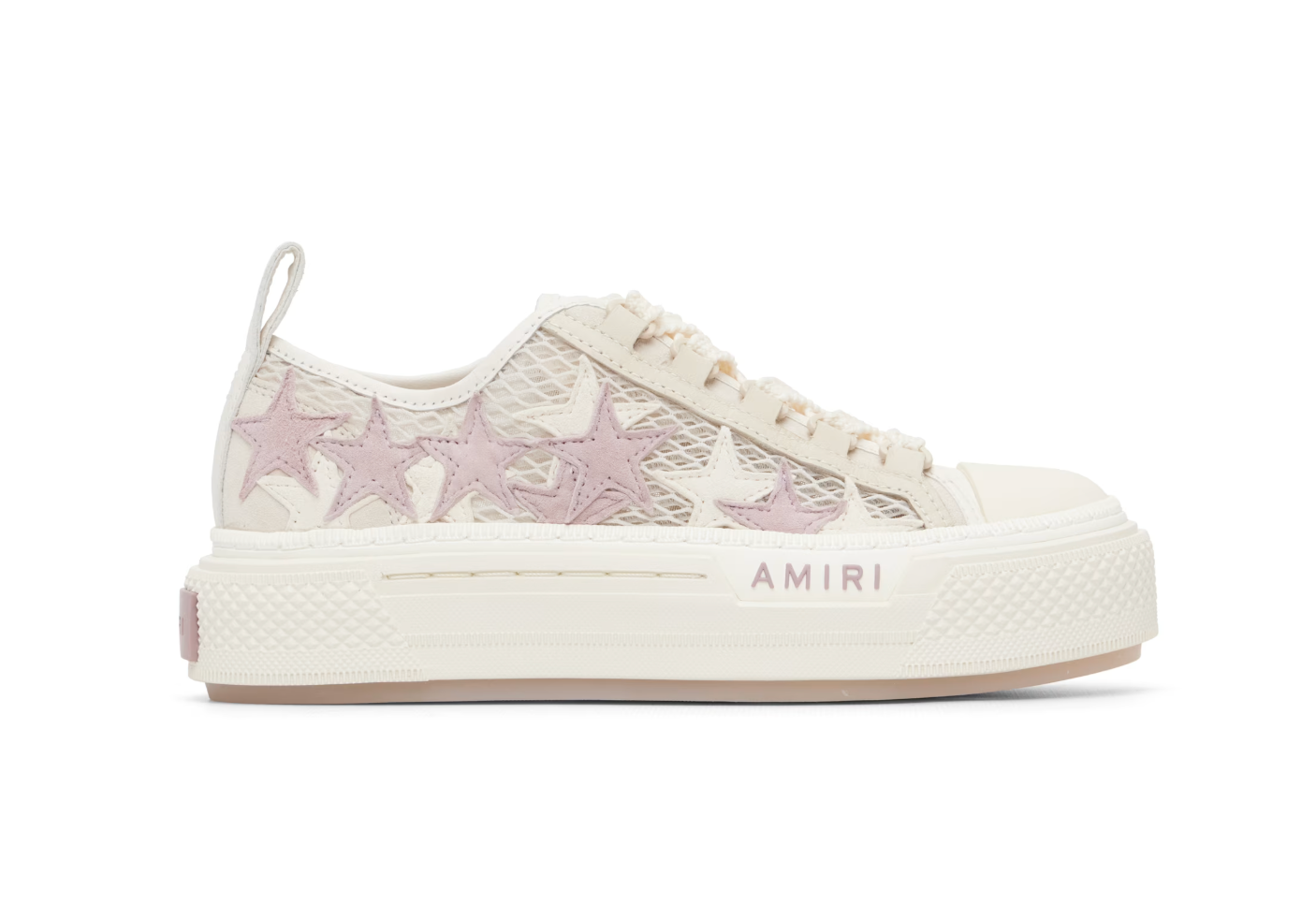 AMIRI Stars Court Low Off-White Mesh Sneakers — Mujer
