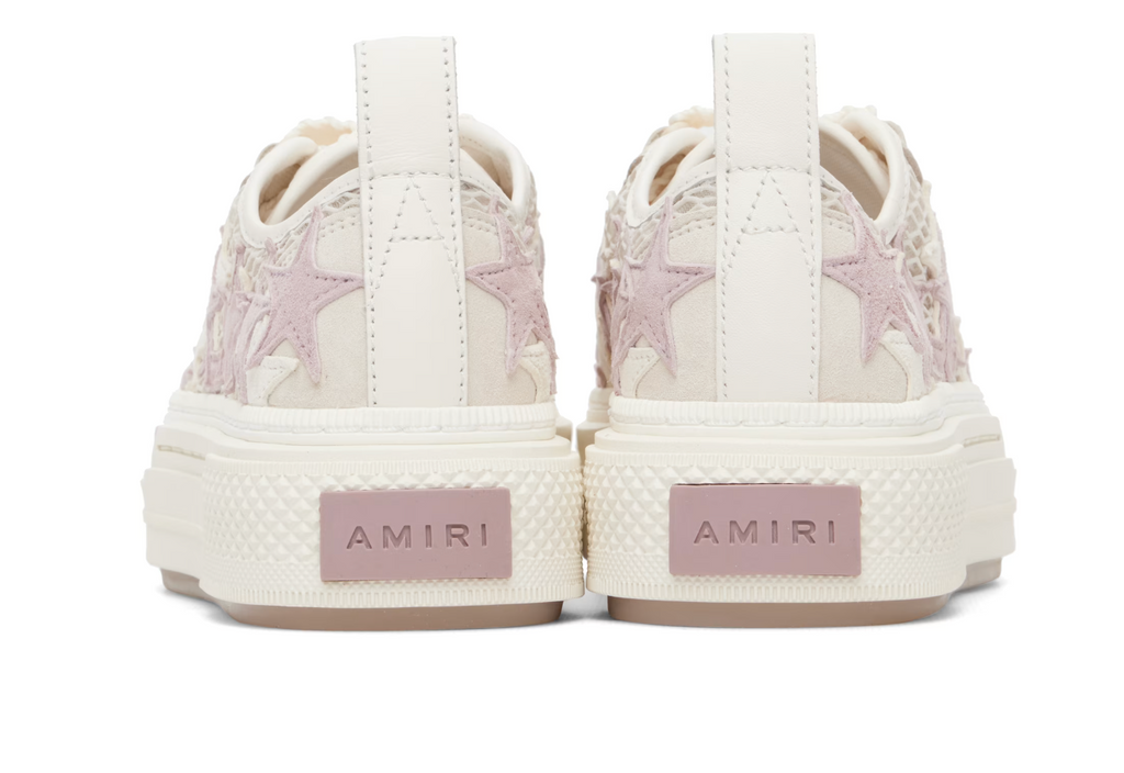 AMIRI Stars Court Low Off-White Mesh Sneakers — Mujer