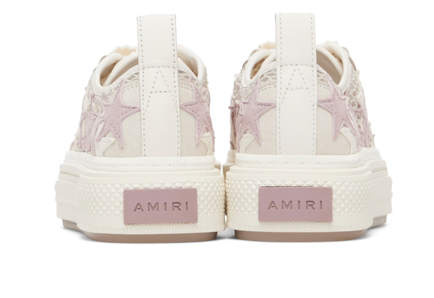 AMIRI Stars Court Low Off-White Mesh Sneakers — Mujer