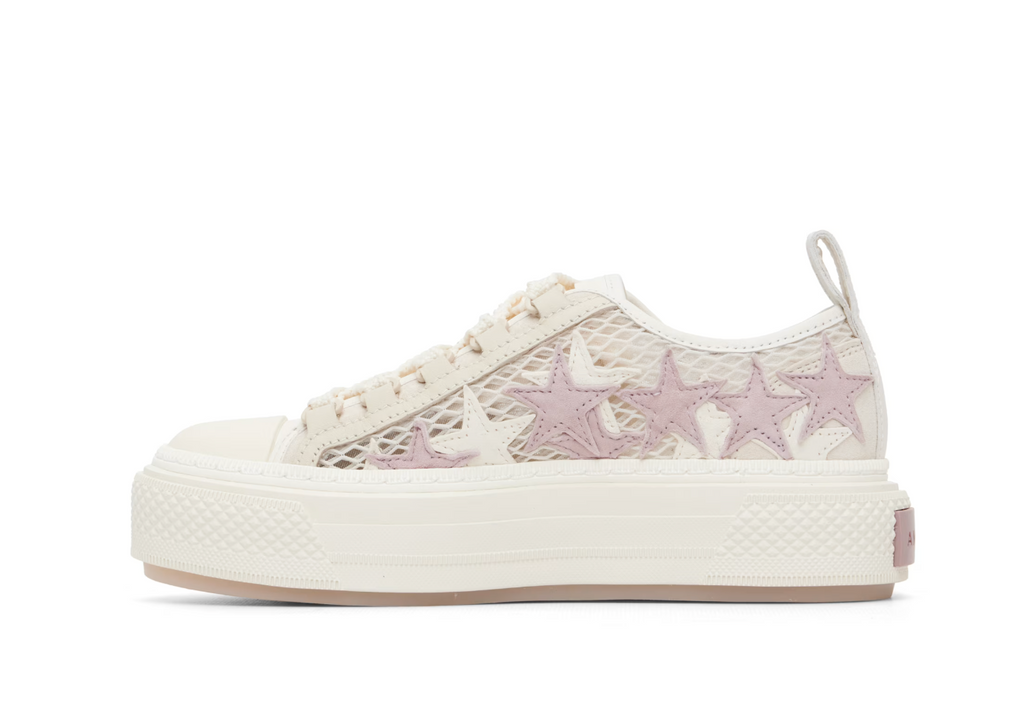 AMIRI Stars Court Low Off-White Mesh Sneakers — Mujer