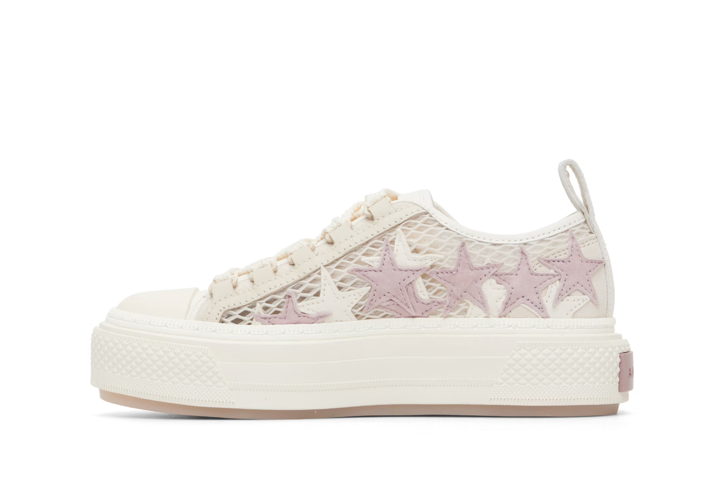 AMIRI Stars Court Low Off-White Mesh Sneakers — Mujer
