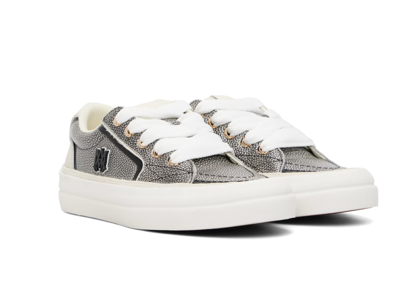 AMIRI Black & Silver Pebbled Sunset Skate Sneakers — Hombre