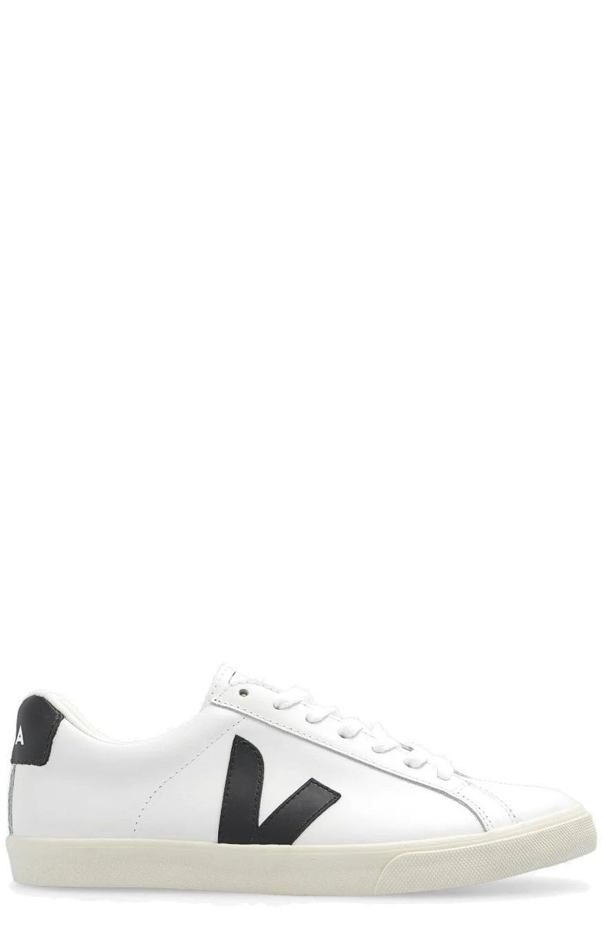 Veja Esplar V-10 Lace-Up Sneakers White/Black — Mujer